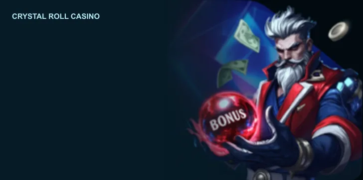 Banner van het Crystal Roll welkomstpakket met een bonusbol